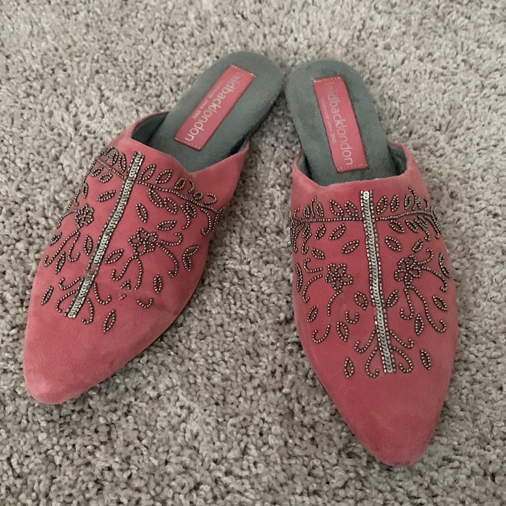 Pink beaded slippers